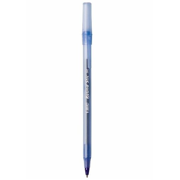 Bic BIC 027469 Round Stick Ballpoint Pen; Medium Tip; Blue Ink; Pack - 12 27469